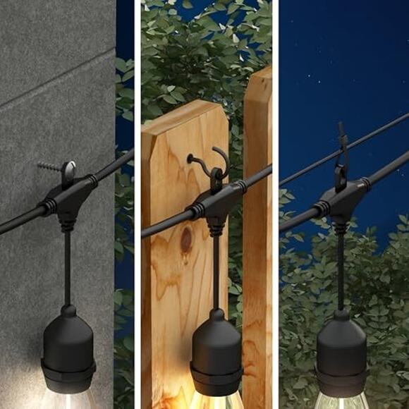 Artika Blaze 20 LED Bulb Outdoor Solar String Lights Matte Black, USED in box - Picture 3 of 12